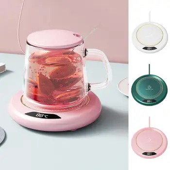 Мини Портативная USB-грелка для чашек 55 65 75, Кофейная подставка для подогрева кружек, умная Термостатическая плита, грелка для чая с молоком, воды, нагреватель для коврика