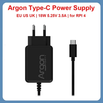 Источник питания Argon Type-C Raspberry Pi 4 Мощностью 18 Вт 5,25 В 3.5A Адаптер Питания Argon One V2 M.2 Case Зарядное Устройство RPi 4 Model B