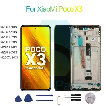 Для XiaoMi Poco X3 Замена экрана дисплея 2400*1080 MZB07Z0/1/2/3/4/5/ IN, MZB9965IN, M2007J20CI сенсорный ЖК-дигитайзер Poco X3