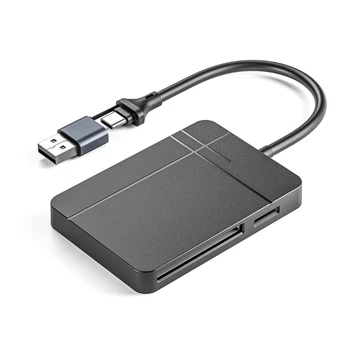Устройство чтения SD-карт, 4-в-1 Устройство чтения карт USB3.0 к SDTFMSCF, Адаптер для быстрого одновременного чтения Карт памяти Камеры