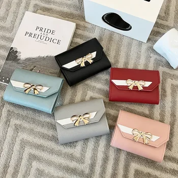 Корейская версия Модная сумка для сменных карт Ins, новая женская сумка с галстуком-бабочкой, художественная подарочная сумка для кредитных карт, простая мода