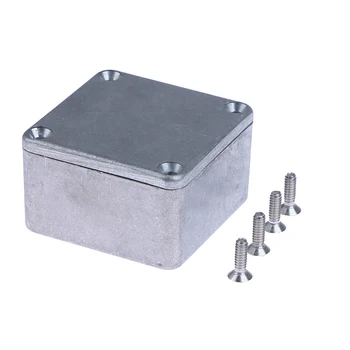 Мини-серебристо-алюминиевый корпус весом 1590 фунтов, электронная коробка для проекта Stompbox, изготовленная под заказ, 50 * 50 * 3 мм