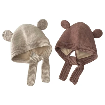 Крышка капота C5AA, Дышащая шапка, шапка с медведем, мягкая шапочка-бини для мальчика и девочки в возрасте от 0 до 3 лет