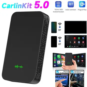 CarlinKit 5.0 Auto Box Беспроводной адаптер Проводной к беспроводной Android Smart Car Ai Box WiFi Bluetooth Автоматическое подключение Новый