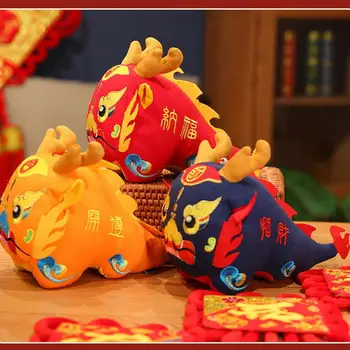 креативный мультфильм Зодиак Новогодняя Кукла Талисман Подвеска Мягкие Игрушки Игрушки 3D Дракон Плюшевая игрушка Украшение в виде китайского Новогоднего Дракона