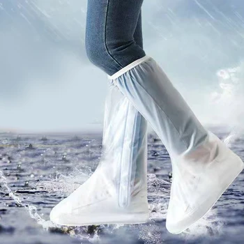 Водонепроницаемые бахилы с высокой трубкой, Эластичные непромокаемые ботинки Для женщин, Мужские кроссовки, Защита от скольжения, Уличные галоши в дождливые дни