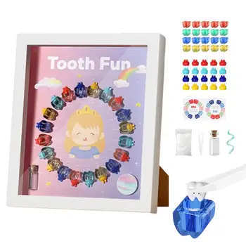 Сказочная Шкатулка для хранения молочных зубов, для хранения и демонстрации первых зубиков, Фоторамка для молочных зубов и органайзер для детских сувениров на память О Дне рождения ребенка