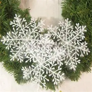 3 шт./лот 11 см Белые снежинки Пластиковые Рождественские Елочные украшения для окон для дома Рождественский орнамент