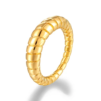 Новое модное Высококачественное кольцо из нержавеющей стали с минималистичной текстурой и геометрическим шармом Золотого цвета, ювелирные изделия Anillo для женщин