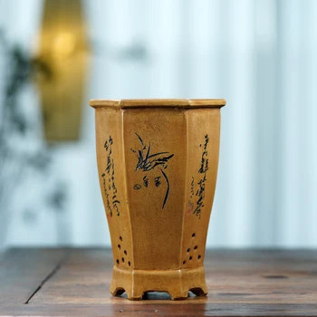 Керамический квадратный горшок для бонсай Традиционный Китайский Суккуленты Украшение сада