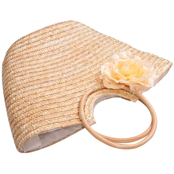 Женская соломенная сумочка с цветочным плетением, летняя пляжная сумка-мессенджер, Корзина, кошелек для покупок