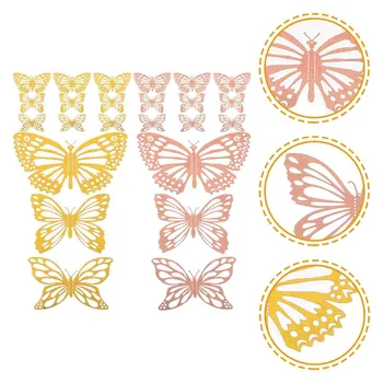 48шт бумажных бабочек настенные декоры Настенные декоративные наклейки с бабочками Цветочная композиция Бабочки декоры