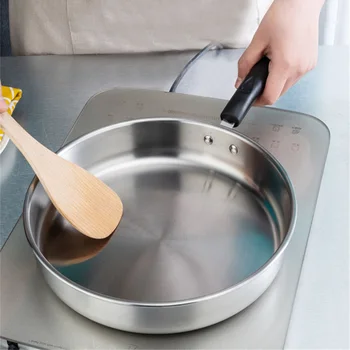 Сковороды со стеклянной крышкой Сковорода без покрытия Вок из нержавеющей стали