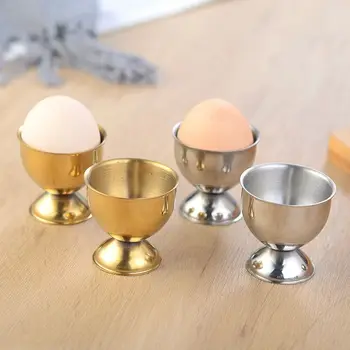 Безопасен для яиц вкрутую, вареных яиц на завтрак, Серебряный инструмент для приготовления пищи, лоток для яиц из нержавеющей стали, Держатели для яиц, подставка для яиц, стаканчики для яиц