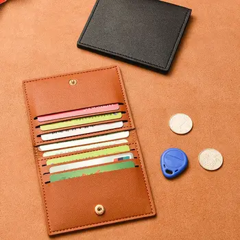 Повседневный кошелек для монет на кнопке из искусственной кожи, ультратонкая женская сумка для карт, кошельки в корейском стиле, короткий клатч, держатель банковской карты