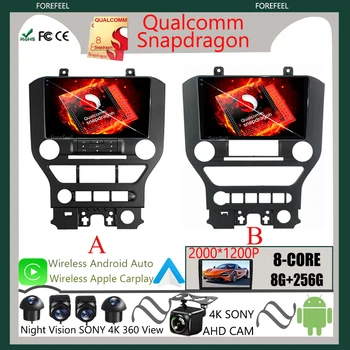 Радио Qualcomm Snapdragon Android Для Ford Mustang 6 VI S550 2014-2021 Автомобильный Мультимедийный GPS-плеер Навигация Видео с Сенсорным экраном