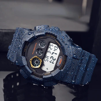 Мужские часы Модные СВЕТОДИОДНЫЕ Цифровые Водонепроницаемые Для Мужчин Будильник Неделя Секундомер Военные Электронные Мужские Часы Reloj Hombre часы