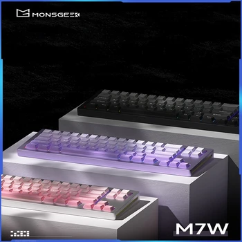 Механическая клавиатура Monsgeek M7w, беспроводная 3-режимная механическая клавиатура, индивидуальная конструкция прокладки с разъемом 2.4g Bluetooth, подарок