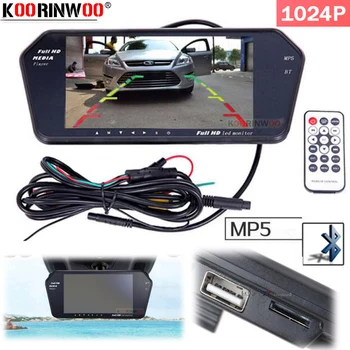 Koorinwoo Новейший Монитор Зеркала заднего Вида автомобиля с высоким разрешением 1024*600 7 TFT LCD Bluetooth/MP5 Usb/SD Слот Revese Parking Assist