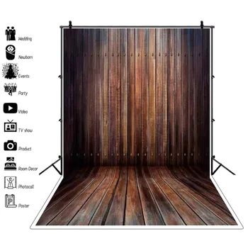 1ШТ. - Винтажный минималистичный деревянный пол, стены, Фоновая ткань для вечеринки в фотостудии