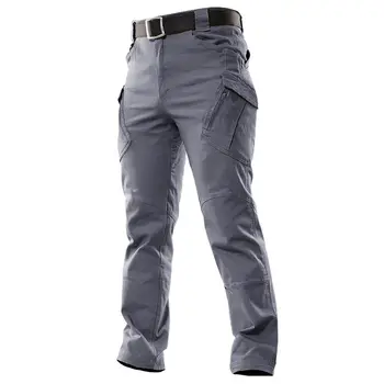 2023 Мужские повседневные мужские шаровары в стиле хип-хоп с боковыми карманами, ленты, однотонные брюки-джоггеры, Модные повседневные брюки-карго D79
