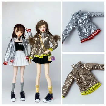 Модный жакет / пальто серебристо-золотого цвета с хлопчатобумажной подкладкой для одежды куклы Барби 1/6 Xinyi FR ST blythe