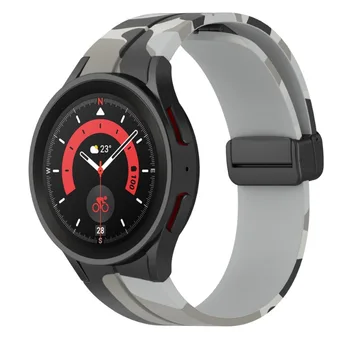 Силиконовый ремешок для Samsung Galaxy Watch 5 Pro 45 мм 4/5 40 мм 44 мм Ремешок Силиконовый магнитный браслет Watch 4 Classic 42 мм 46 мм