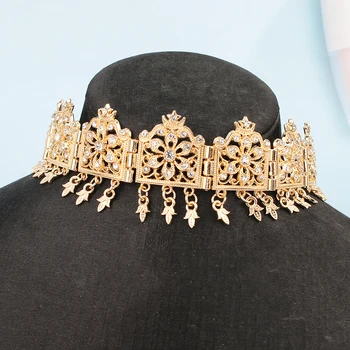 Женская цепочка на голову, Алжирские свадебные украшения, свадебная цепочка для волос, повязка на голову с кисточкой, Цепочка на лоб, аксессуары для женщин