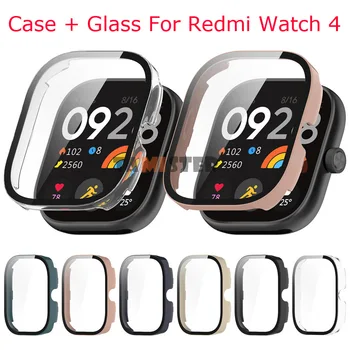 Чехол 2 в 1 для Redmi Watch 4, защитная пленка из закаленного стекла для Xiaomi Redmi Watch 4, аксессуары для защитной оболочки бампера