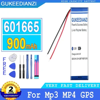 Аккумулятор GUKEEDIANZI 601665, аккумулятор большой мощности для Mp3, MP4, GPS, 900 мАч, 2 линии