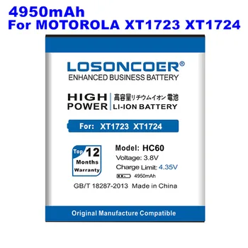 LOSONCOER HC60 4950mAh Аккумулятор для motorola C Plus с двумя SIM-картами XT1723 XT1724 XT1725 Высококачественный Аккумулятор ~ В наличии + Инструменты