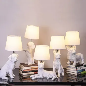 Современная светодиодная настольная лампа для щенков в стиле ар-деко, детская настольная лампа для животных, Скандинавский дизайнер, Столовая, спальня, письменный стол, Прикроватная тумбочка
