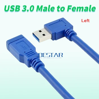 Стандартный Удлинитель USB 3.0 от мужчины к женщине OTG Соединительный Провод Кабель-адаптер для передачи данных 30 см 1 фут 0,3 м под углом 90 градусов Влево и вправо
