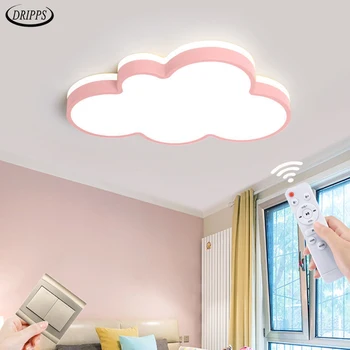 Современный светодиодный потолочный светильник для гостиной, потолочный светильник для спальни, столовой, облако белого и синего цвета, освещение для защиты глаз детей
