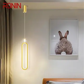 Подвесной светильник RONIN Nordic, Золотые Простые современные светодиодные лампы, Хрустальные светильники, декоративные для дома, спальни