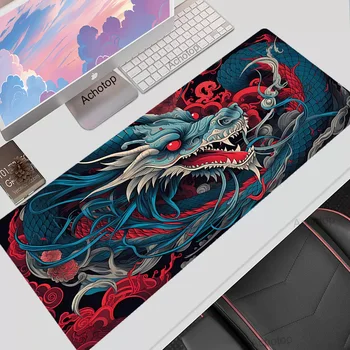 Китайский Большой Коврик Для Мыши Dragon Office Deskpad Аниме Настольный Коврик Для Ноутбука Xxl Коврик Для Мыши Gamer 100x55 Игровые Аксессуары Бесплатная Доставка