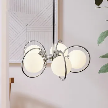 Подвесной светильник из скандинавского стекла, минималистичная светодиодная лампа G9 с 3/5 головками, кремовые лампы для гостиной, столовой, спальни, освещения гостиничного номера