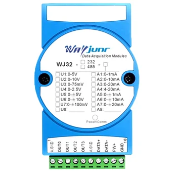 Модуль удаленного ввода-вывода WJ32 от Wi-Fi до 4-20 мА от 232/485 до 4-канального модуля формирования аналогового сигнала
