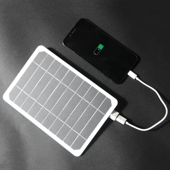 USB Солнечная панель для зарядки мобильных устройств на открытом воздухе, портативное солнечное зарядное устройство мощностью 5 Вт, 5 В, Водонепроницаемое солнечное зарядное устройство с проводами для велосипедов, мобильных